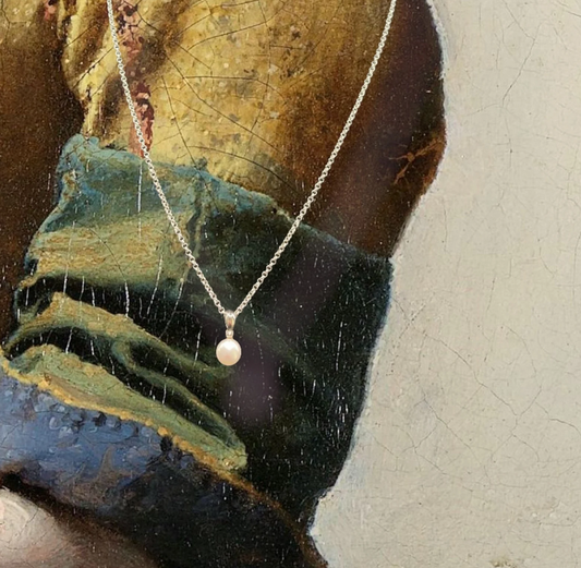 Pendentif "Perle" en argent (925/oo) avec perle aplatie